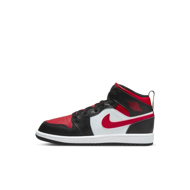 Preschool Retro 1 Mid Ps 'Fire Red' Sneakers
