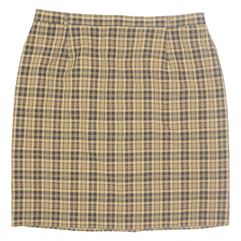 CITY LIFE Womens Pencil Skirt Brown Knee Length Check L