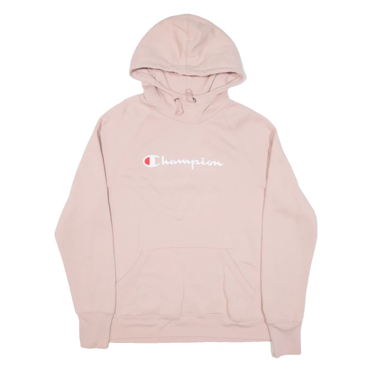 CHAMPION Womens Pink Hoodie L