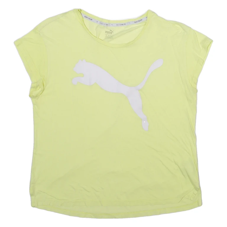 PUMA Womens T-Shirt Yellow Sleeveless L