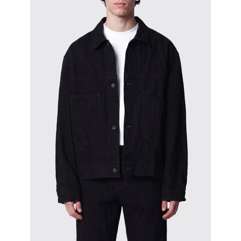 Nyle Cotton Shirt Jacket with Dropped Shoulders (NYLESNM1225BLK)