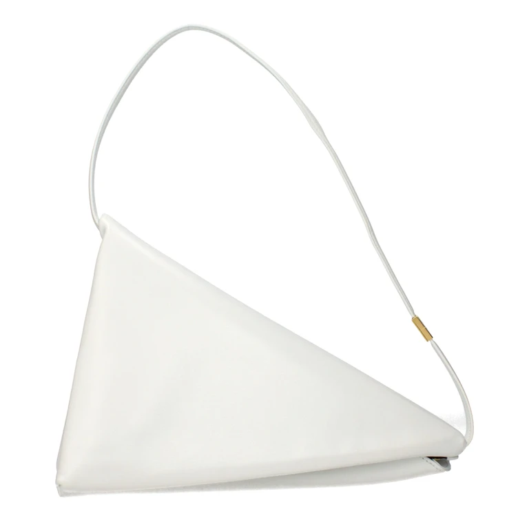 White Leather Shoulder Bag - Women