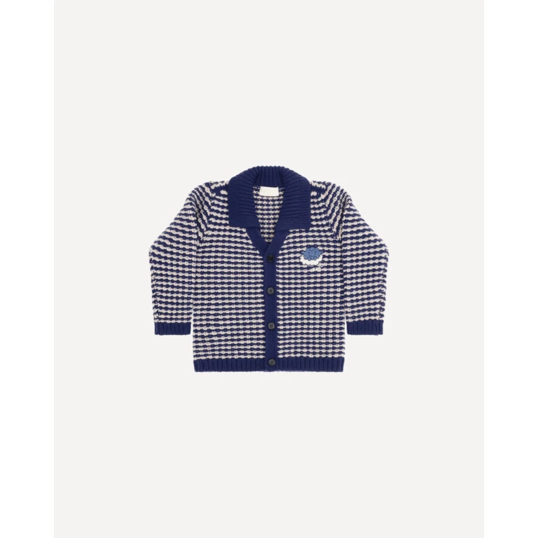GUCCI Striped wool Cardigan with Mr. Happy Boy 24M