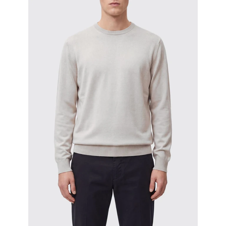 Cotton and Cashmere Crew-Neck Jumper with Ribbed Trims (265104031)