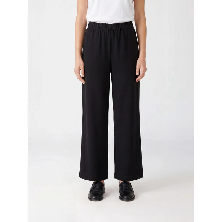 High-Waisted Viscose Blend Palazzo Trousers with Monili (PAD216F310M3105146)