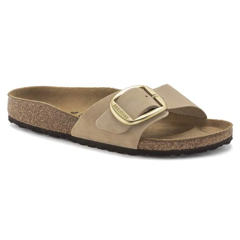 Unisex Madrid Big Buckle Nubuck Leather Sandcastle