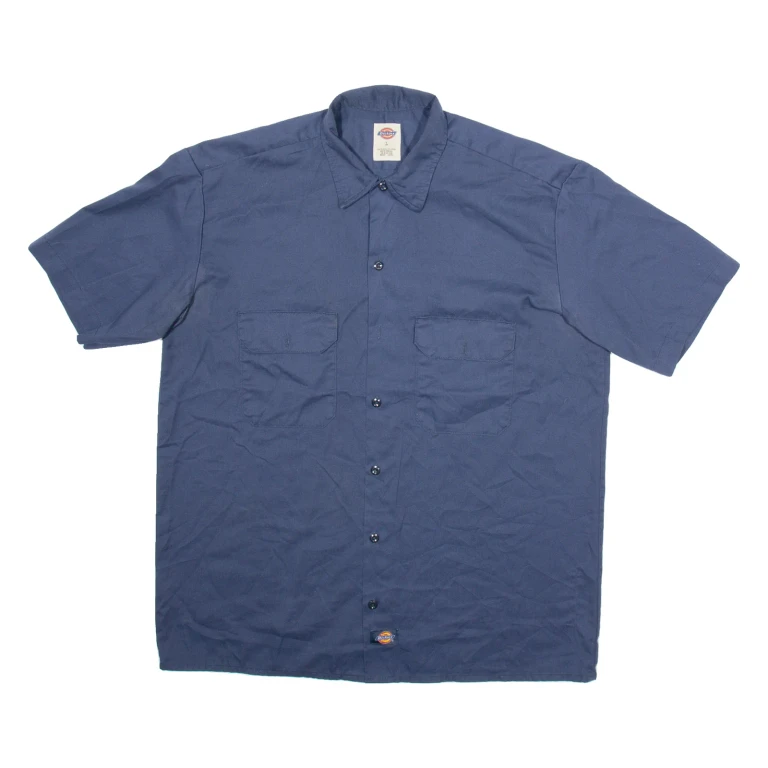 DICKIES Mens Worker Shirt Blue L