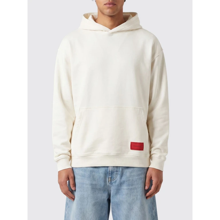 Cotton Hoodie with Hearts Print and Pocket (VS074HOWHITE)