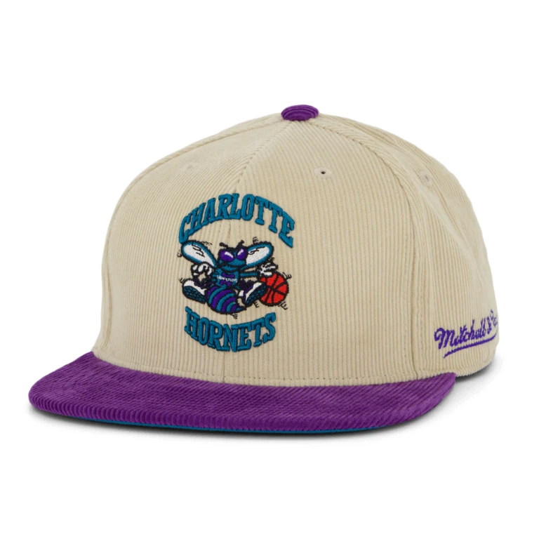 Men's NBA 2 Tone Team Cord Fitted Hwc Hornets Fitted Caps