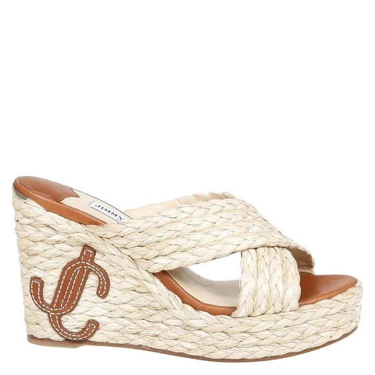 Dovina 100 Raffia Wedge Sandals, Brand Size 34 ( US Size 4 )