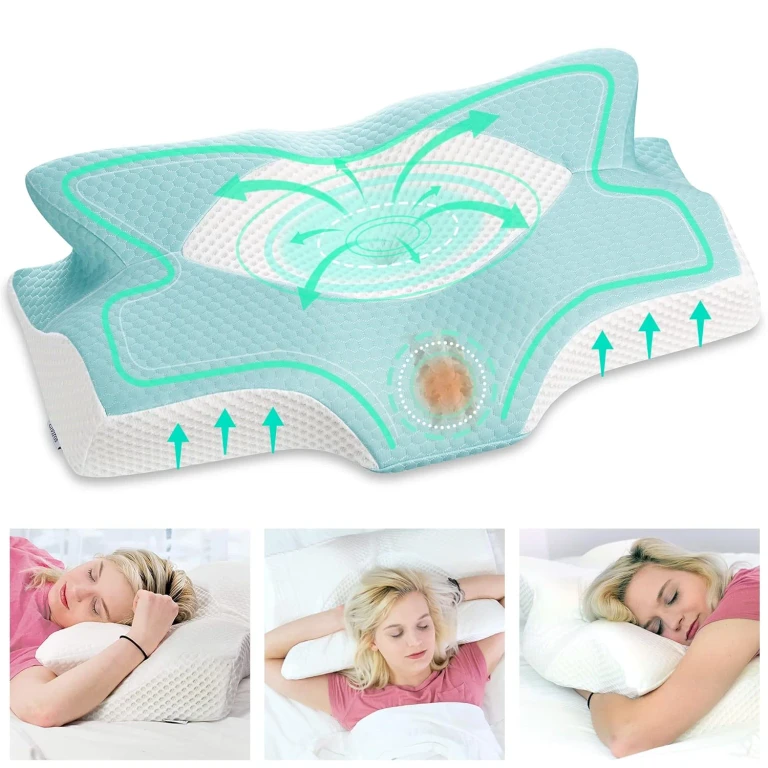 Memory Foam Neck Pillow - Ergonomic Support for Side and Back Sleepers