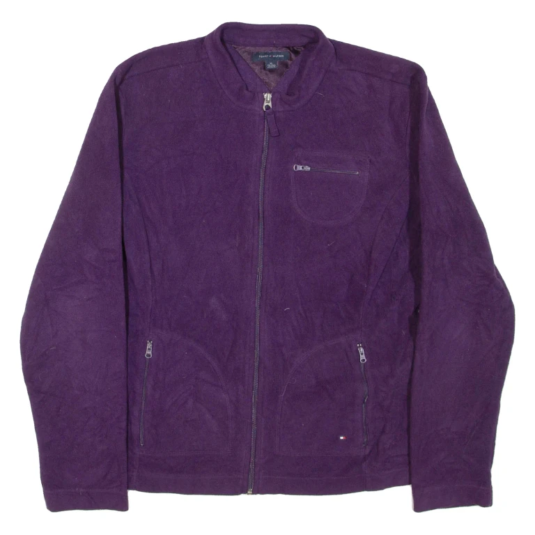 TOMMY HILFIGER Womens Fleece Jacket Purple XL