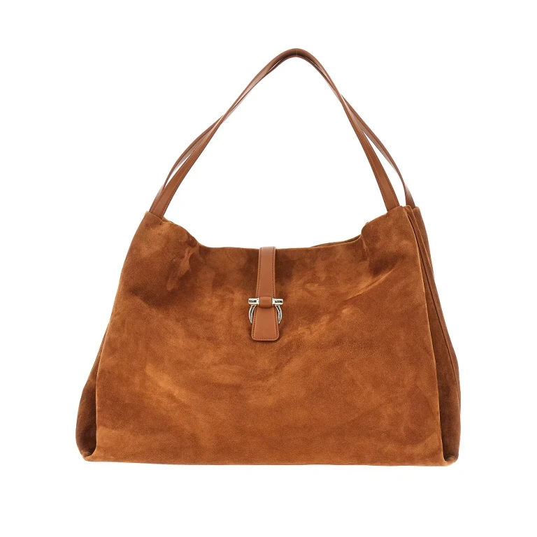 FERRAGAMO Suede leather large 'Ferragamo Mia' tote bag Woman One Size
