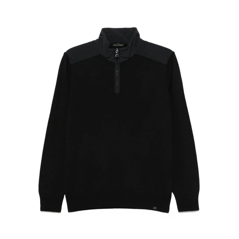 High-neck Wool Half-zip Sweater