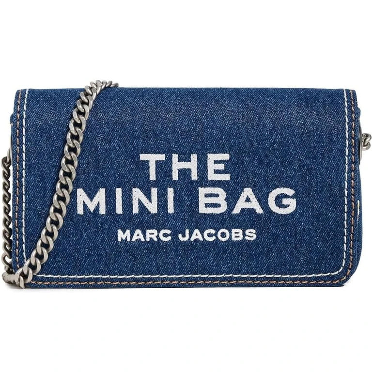 Marc Jacobs The Denim Chain Mini Bag - Dark Wash Silver - Women