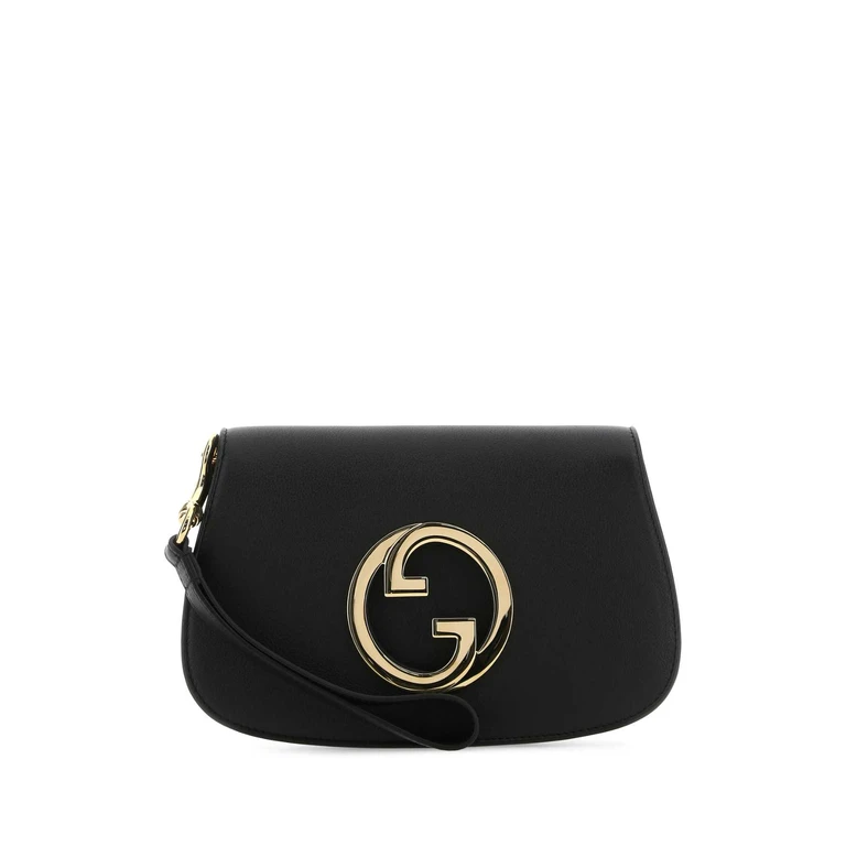 Black Leather Gucci Blondie Clutch - Men