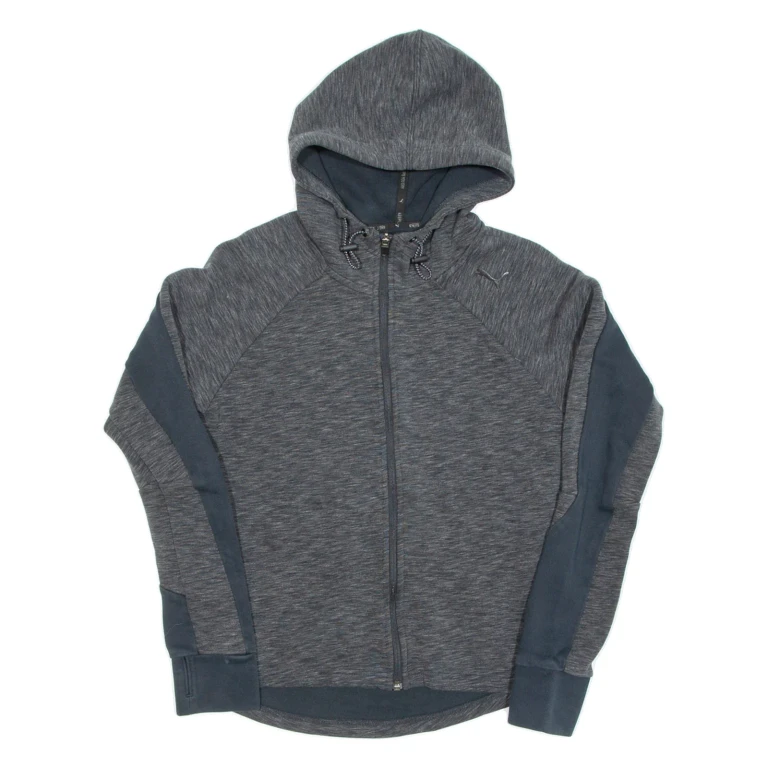 PUMA Womens Grey Hoodie Full Zip UK 10