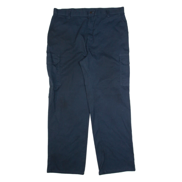 DICKIES Cargo Workwear Mens Trousers Blue Regular Straight W38 L32