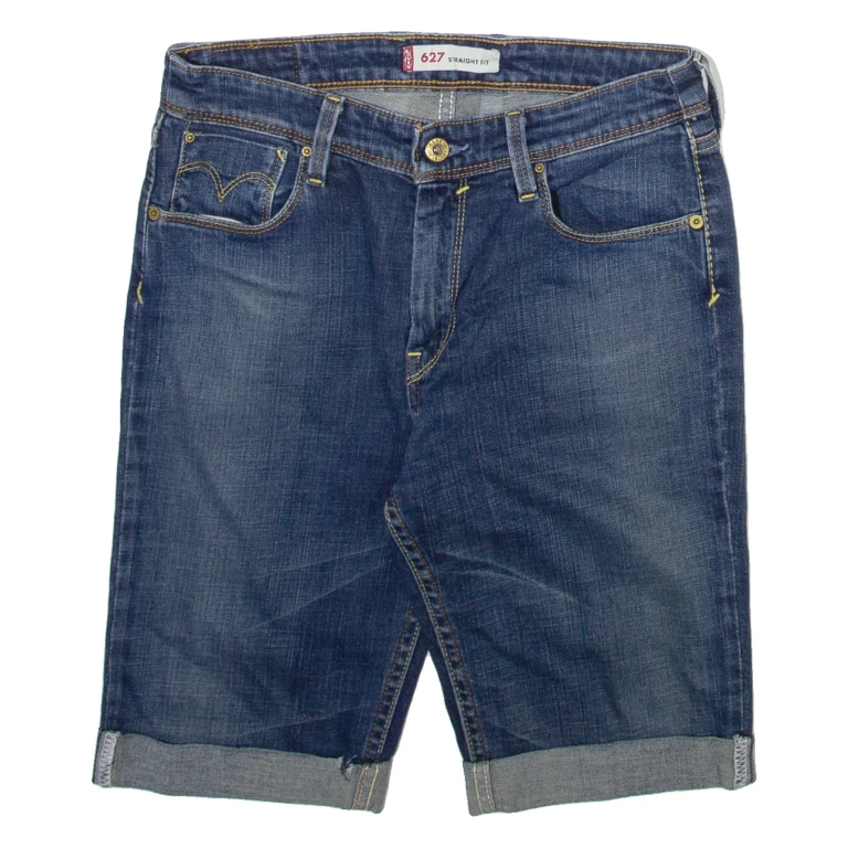 LEVI'S 627 Womens Denim Shorts Blue Slim S W28