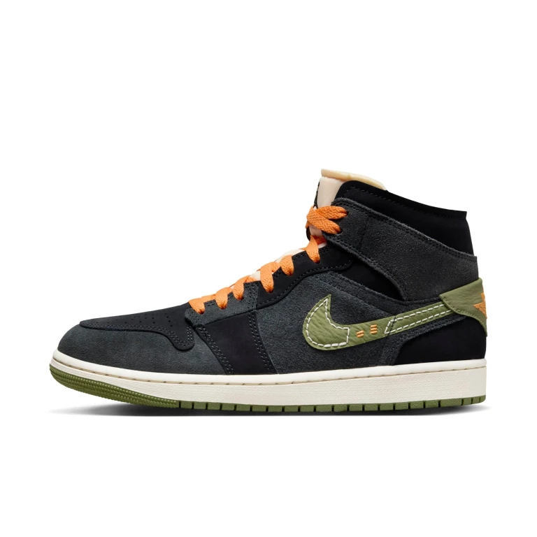 Men's Retro 1 Mid Se Craft 'Anthracite Light Olive' Sneakers