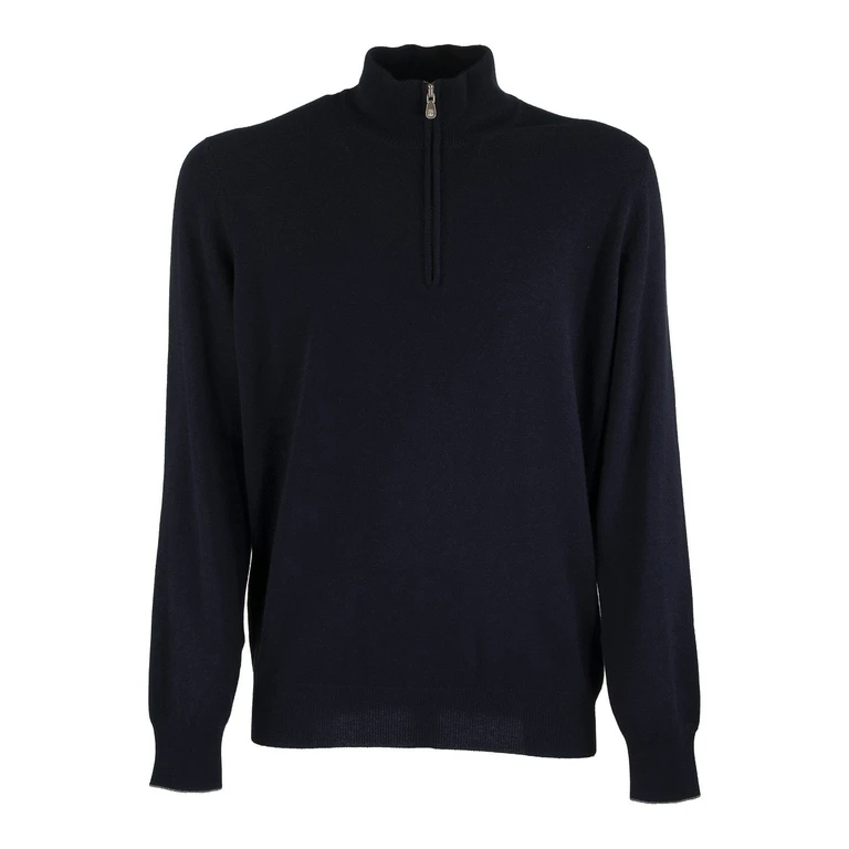 Brunello Cucinelli Pull Col Roulé - Bleu Foncé (M2200124CW425)