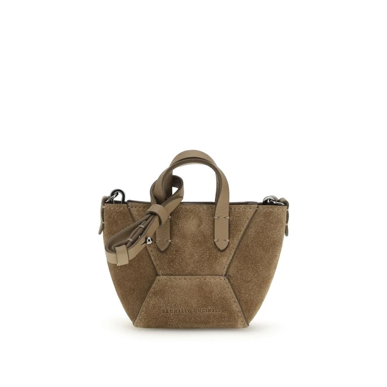 Brunello Cucinelli Brown Calf Leather Bos Taurus Shoulder Bag - Women