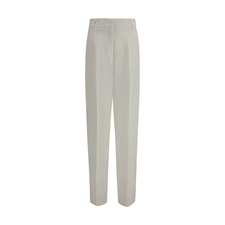 White Linen Casual Pants - Women