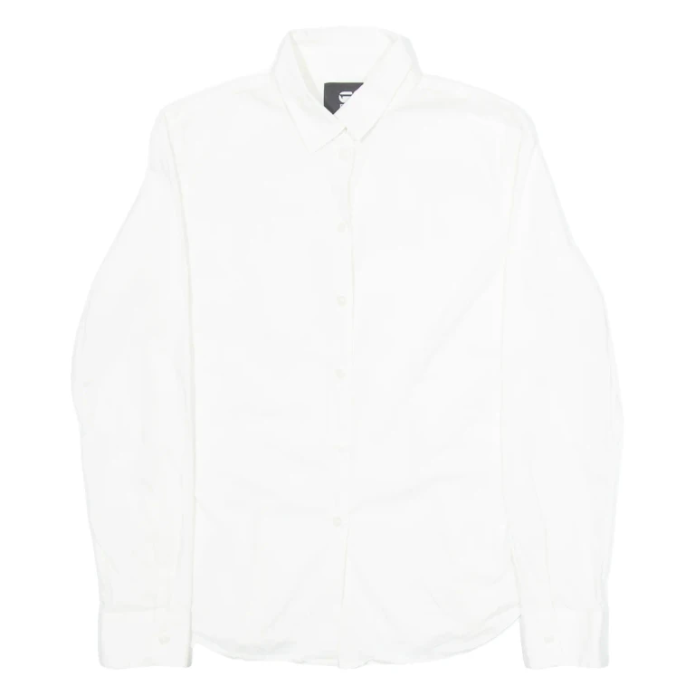 G-STAR Womens Plain Shirt White Long Sleeve S