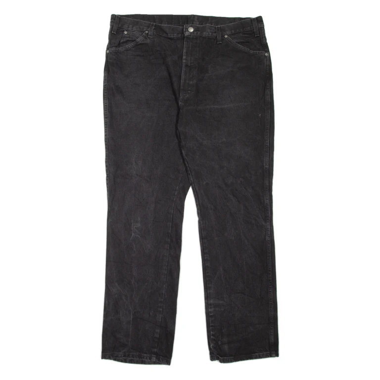 DICKIES Workwear Mens Jeans Black Regular Straight W40 L32