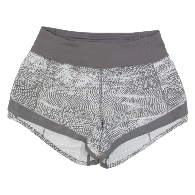 LULULEMON Womens Sports Shorts Grey Relaxed Crazy Pattern S W26