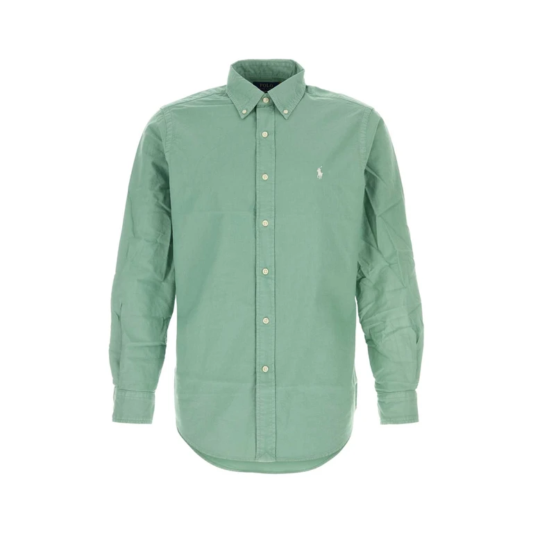 Polo Ralph Lauren Sage Green Oxford Shirt Fadedmint Exterior: Cotton Camicie - Men
