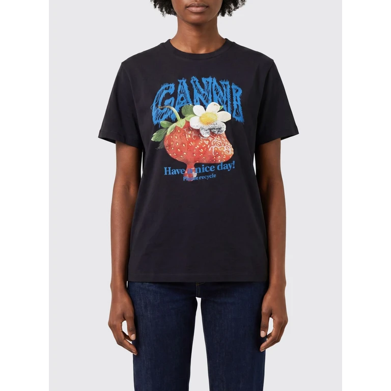 Slim Fit Cotton T-Shirt with Fruit Logo Print (A1050292252)