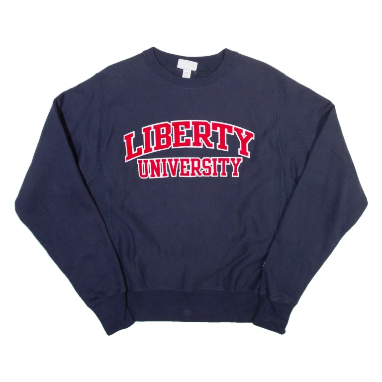 CHAMPION REVERSE WEAVE Liberty University Mens Sweatshirt Blue USA S
