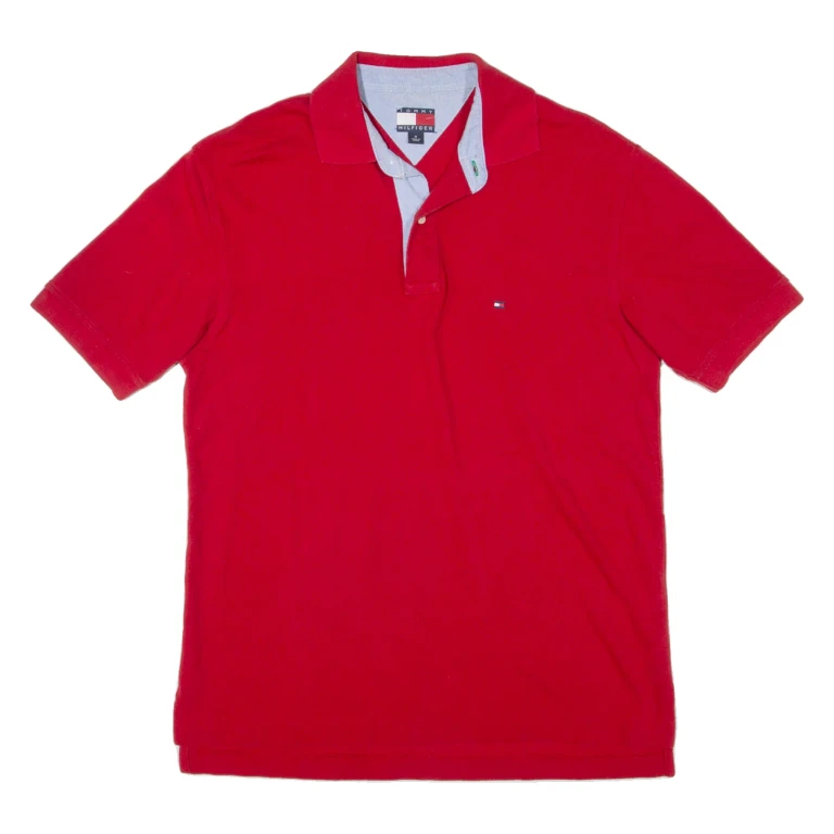 TOMMY HILFIGER Mens Polo Shirt Red M