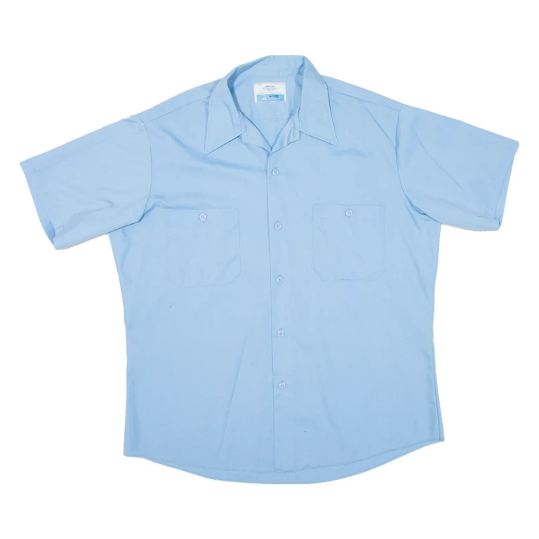 Mens Plain Shirt Blue L