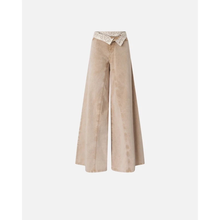 Pinko - Jean marron avec dentelle à la taille - 25