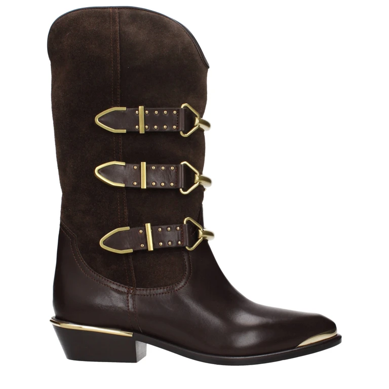 Brown Leather Ankle Boots - Women