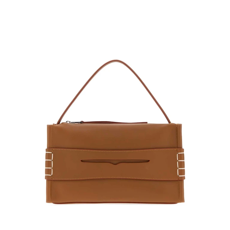 JW Anderson Camel Leather Loafers Handbag Tan Borse A Mano - Women