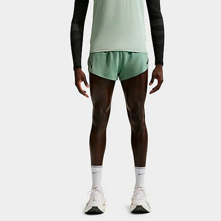 Nike Men's AeroSwift Dri-FIT ADV 2" Brief-Lined Running Shorts in Steam/Black Size: Small