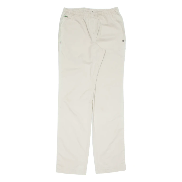 LACOSTE Womens Track Pants Beige Straight M W28 L34