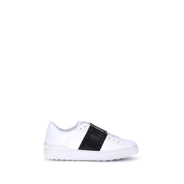 Valentino Garavani White Calf Leather Bos Taurus Low Top Sneakers - Women