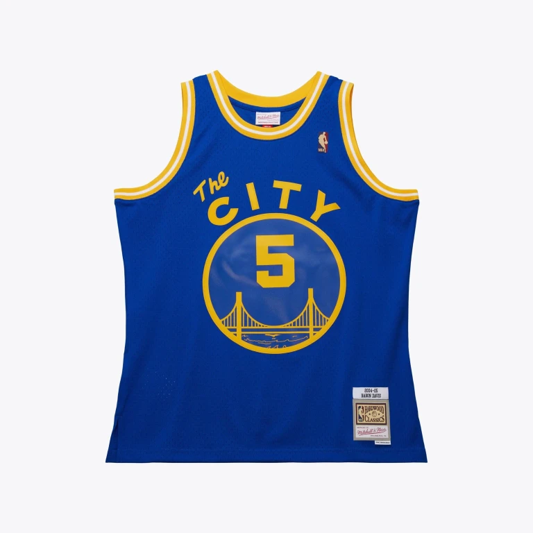 Men's NBA Dark Jersey Warriors 2004 Baron Davis