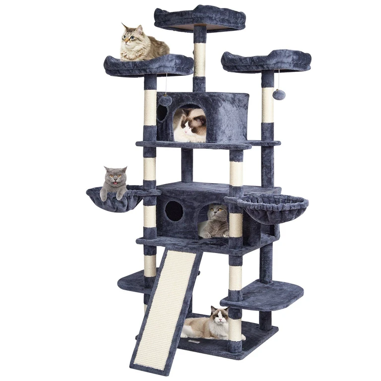 Cat Tree 68.5" Cat Tower for Indoor Cats with Cat Condos Scratching Post - Multicolor 2