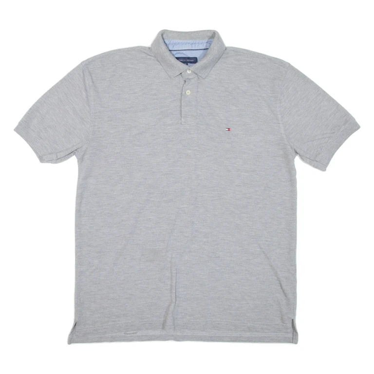 TOMMY HILFIGER Mens Polo Shirt Grey 2XL