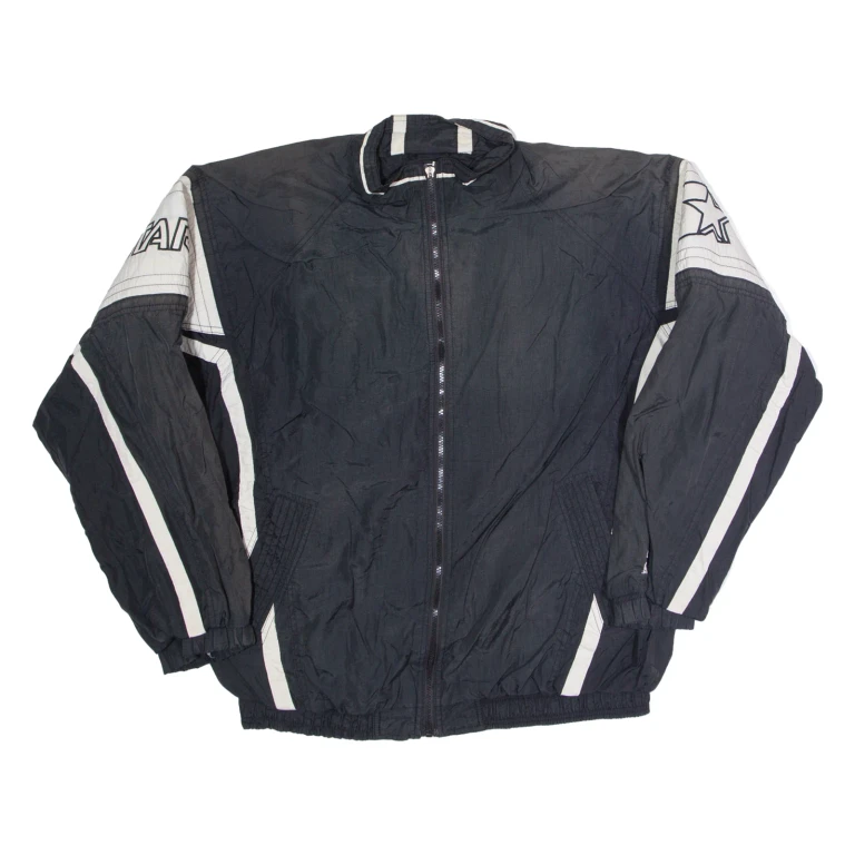 STARTER Mens Track Jacket Black Nylon 2XL