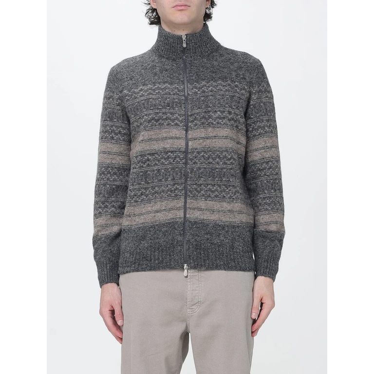 Striped Cashmere and Wool Cardigan with Roll Neck (MTF710016CTR58)