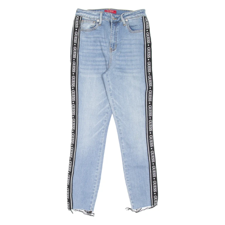 GUESS Spell-Out Womens Jeans Blue Slim Skinny Stone Wash W24 L25