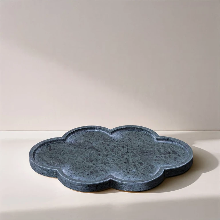 Rimini Green Clover Shaped Marble Tray