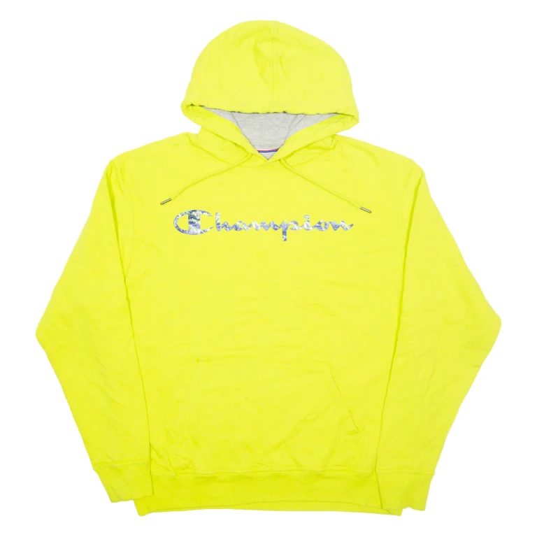CHAMPION Mens Green Hoodie L