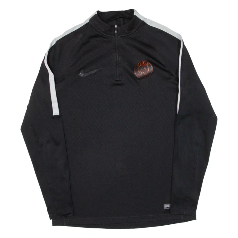 NIKE Paris Mens Sweatshirt Black 1/4 Zip M